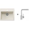 Blanco SET 07-A 24 drez silgranit LEGRA 6 58,5x50 cm Biela Soft+batéria Mila Chróm 527086+519414