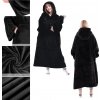 Oversize nositeľná deka s kapucňou – unisex čierna, extra mäkká a teplá
