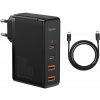 Baseus Nabíjačka do zásuvky 230V GaN2 Pro (CCGAN2P-L01) - 2x USB-C PD 100W, 2x USB-A QC3.0, s káblom Type-C na Type-C - Čierna