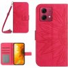 Peňaženkové kožené puzdro Sun Flower na Motorola Edge 40 Neo - Ružovo červená