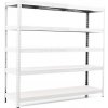 Policový regál Trestles RH 1500x1200x500, nosnosť 1750 kg, 5 políc Farba: pozink, Typ police: biela HDF 5 mm