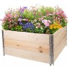 ATMOWOOD Drevený vyvýšený záhon s kovaním 120 x 120 x 20 cm