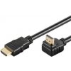 HDMI High Speed+Ethernet kabel, zlacený zahnutý konektor 90° 3m
