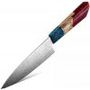 IZMAEL Damaškový kuchynský nôž Saltama Paring/Červená 13.5 cm