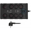 Solight přepěťová ochrana, 8z, USB A+CA, 2m, černá PO80B