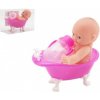 Teddies bábätko ve vaničce guma/plast s lahvičkou 10 cm v plastové krabičce 13x9x6,5 cm