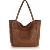 MARCO MAZZINI Dámska kožená taška typu hobo | čokoládovo hnedá vp5c