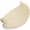 Clip in maxi set 53cm pravé ľudské vlasy - REMY 200g - platina