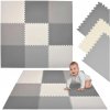 Penová puzzle podložka Humbi XXL 180 × 180 cm sivá-krémová