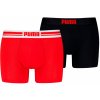 Pánske boxerky Puma Everyday Placed Logo Boxer 2P Veľkosť: L / Farba: čierna/červená
