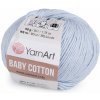 Pletacia priadza Baby Cotton 50 g - (450) modrá ľadová