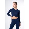 Intermezzo, Crop top s dlhým rukávom 6635, námornícka modrá S