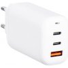 Nabíjačka sieťová FORCELL TFK-TC-65WPD USB-2x typ C, bez kábla GaN 3A 65W biela (Cestovná nabíjačka Forcell GaN 65W s 2x zásuvkou USB typu C, 1x USB A - 3A s funkciou PD a Quick Charge 4.0)