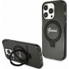 Pevné pouzdro Guess Guess GUHMP15LHRSGSK iPhone 15 Pro 6.1 černá/černá Ring Stand Script Glitter MagSafe