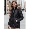 Dámska zimná bunda s kapucňou a kožúškom LUMORE Dstreet TY4723 Farba: Čierna, Veľkosť: M
