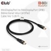Club3D Kábel MiniDisplayPort 2.1 Certifikovaný, 10K60Hz, DSC1.2, UHBR10, 1m