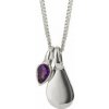 Strieborný náhrdelník s kameňom narodenia Február P5330