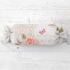Biante Vankúš valec bonbon Sandra SA-683 Ružové pivonky s motýľmi na bielom 15x60 cm
