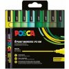 Dekoračný popisovač, sada, 1,8 2,5 mm, UNI Posca PC 5M, 8 rôznych zelených farieb