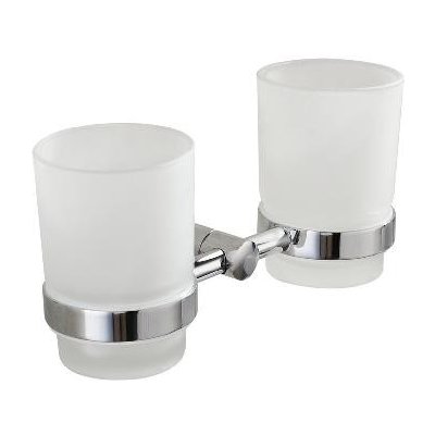 Aqualine Samba - Dvojitý držiak pohárov, chróm/mliečne sklo SB105