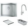 Súprava nerezový drez Grohe K700 31574SD1, kuchynská batéria Grohe Eurosmart Cosmopolitan 31481001, 40852SD0, 40856SD0