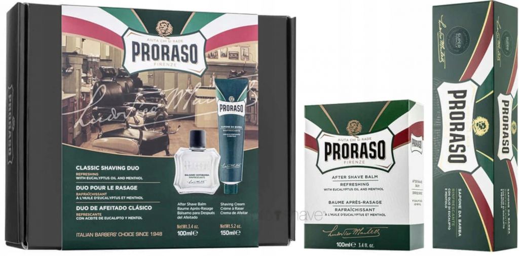 Proraso Refreshing balzam po holení 100 ml + krém na holenie 150 ml darčeková sada