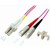 Fiber kábel LC-SC, 3m Duplex OM4(50/125µm), LSOH, 2mm, fialový