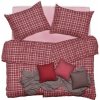 SCANquilt Obliečky KLASIK SOFT kocky vínová bežný 1x paplón 140x200 + 1x vankúš 70x90 cm