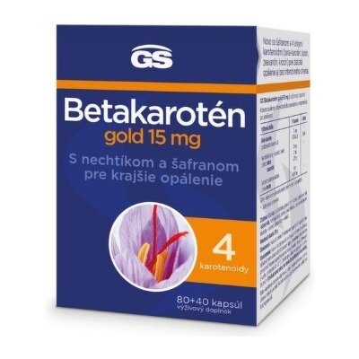 GS Betakarotén gold 15 mg s nechtíkom a šafranom 30 kapsúl