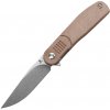 TENABLE KNIVES Einar Stonewashed Nitro-V 0.137''/3.5mm Brown Micarta T2072A5