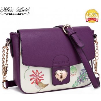 Miss Lulu malá crossbody elegantná kabelka s kvetinovým vzorom fialová od  18,9 € - Heureka.sk