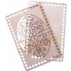 Drevené dno na košík vyrezávané ornament 24x16cm