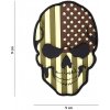 Gumová nášivka 101 Inc Skullhead vlajka USA - hnedá