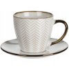 KERAMICKÁ ŠÁLKA S PODŠÁLKOU NA KÁVU A ČAJ 210 ML 14X14X8,5 CM