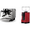 Rocket Espresso Bicocca, chrome + Eureka Mignon Silenzio, BL ferrari red