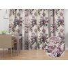 Biante Dekoračný záves Parma PM-112 Fialové kvety na smotanovom 145x170 cm