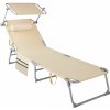 tectake 405096 lehátko chloe 4 polohové, s podhlavníkom - béžová
