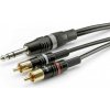 Sommer Cable HBP-6SC2-0150 jack / cinch audio prepojovací kábel [2x cinch zástrčka - 1x jack zástrčka 6,3 mm (stereo)] 1.50 m čierna; HBP-6SC2-0150