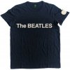 The Beatles Tričko Logo & Apple App Slub Unisex Navy Blue XL