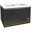 kielle Skrinka s umývadlom 60 cm, tmavosivý lesk/tmavý dub 50026S606