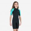 DECATHLON Detská kombinéza na surf Yulex 100 1,5mm čierno-tyrkysová 113-122 cm