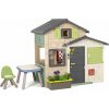 Domček Priateľov s veľkým kvetináčom a náradím Friends Evo Playhouse Life Smoby rozšíriteľný natur hnedých farbách