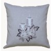 Vianočná obliečka na vankúš Raebel strieborná sviečka 40x40 cm