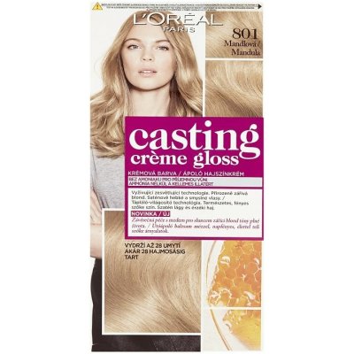 L'Oréal Paris Casting Creme Gloss, semipermanentná farba 801 MANDĽOVÁ, 48 +72 +60 ml