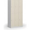 Šatníková skrinka S1 s úložnými boxmi, 6 boxov, 1850 x 900 x 500 mm, demont, cylindrický zámok, laminované dvere, breza