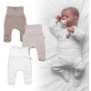 Baby Nellys Rastúca výhodná sada, 3x polodupačky pre bábätko Nature - béžová/taupe/biela béžová/taupe/biela, 62/68