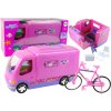 LEAN Karavan pre Barbie s bicyklom Camper 50 cm ružový