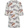 Minymo šaty so zvieracím vzorom a 3/4 rukávmi biele