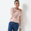 Blancheporte Pulóver s okrúhlym výstrihom z úpletu s predĺženým vláknom ružová pudrová