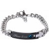 Nefertitis Náramok chirurgická oceľ True love s kubickou zirkónia NF25727 - obvod cca 21 až 26 cm